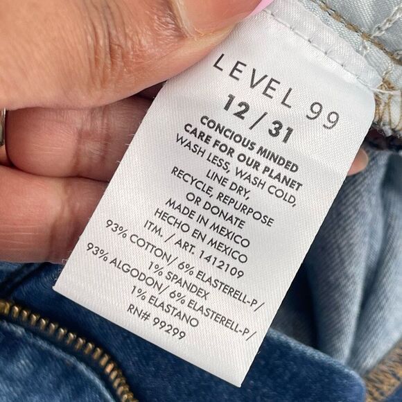Level 99 Anthropologie High Rise Skinny Crop Jeans Blue Stretch Denim 12/31 - Picture 12 of 16